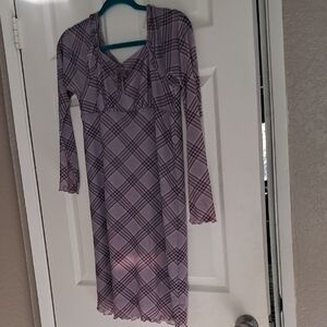 Art Class Purple Plaid Mini Dress